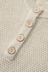 Henley Button Placket Side Slit Drop Shoulder Pullover Knit Sweater